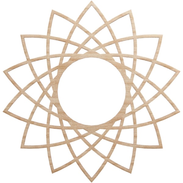 Ekena Millwork Eleanor Wood Fretwork Pierced Ceiling Medallion, Alder, 22"OD x 8 1/2"ID x 1/4"T CMWP22X22X0250EAAL - main